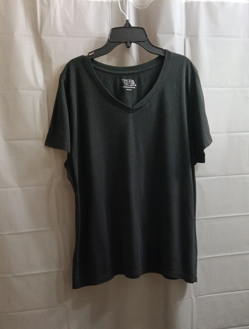 Time and Tru Woman's Black V-Neck Tee
